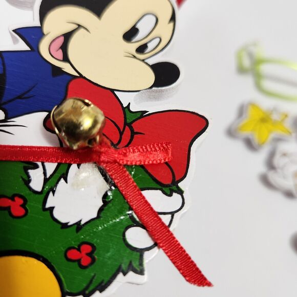 The Walt Disney Company Mickey & Minnie Mouse Vintage Wooden Ornaments SET OF 2 - Picture 4 of 9